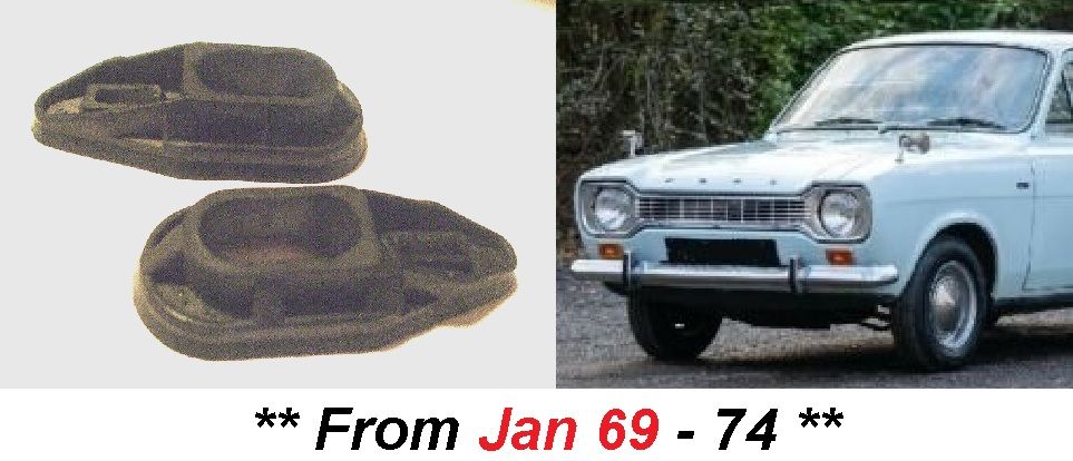 REAR WHEEL CYLINDER GAITERS x2 (Ford Escort Mk1) (1100, 1300 & Twin Cam) (** From Jan 69- 74 **) 
